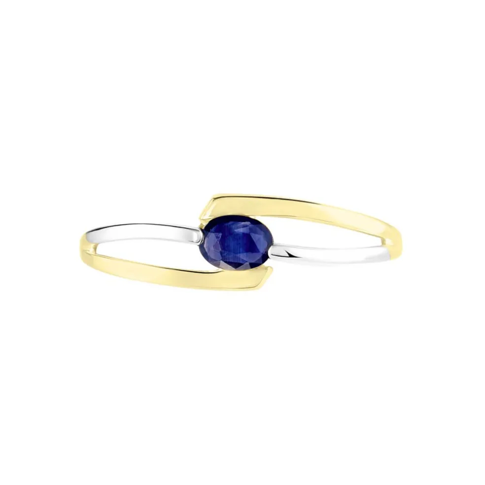 Bague Sylvene Or Bicolore Saphir