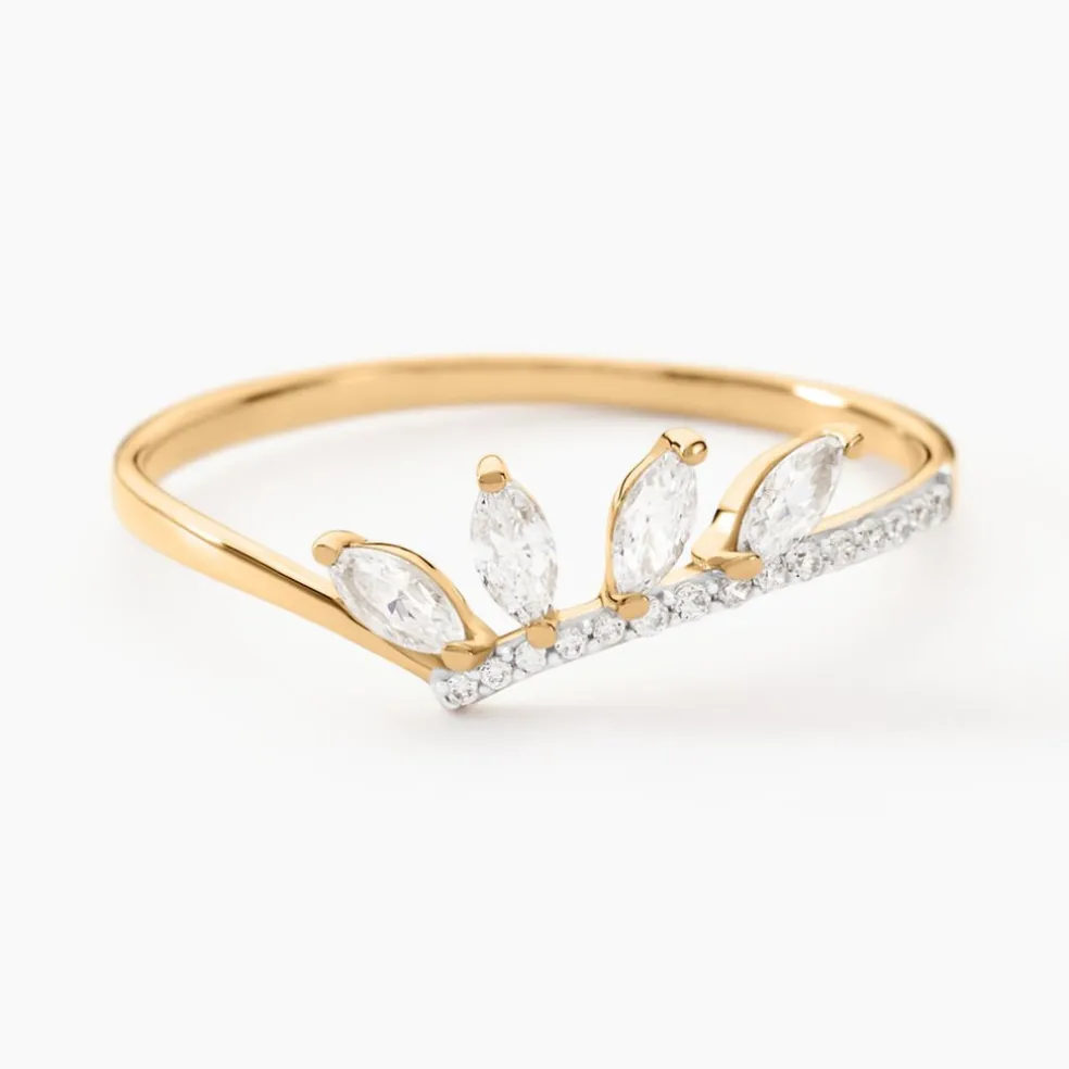 Bague Tiara Or Jaune Oxyde De Zirconium