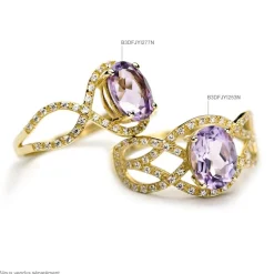 Bague Tina Or Blanc Quartz Et Diamant