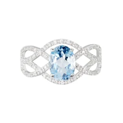 Bague Tina Or Blanc Topaze Et Oxyde De Zirconium