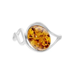 Bague Titziana Argent Blanc Ambre
