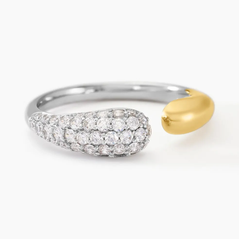 Bague Tiwa Argent Bicolore Oxyde De Zirconium