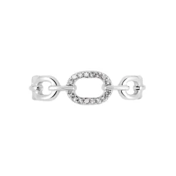 Bague Trait D'union Argent Blanc Oxyde De Zirconium