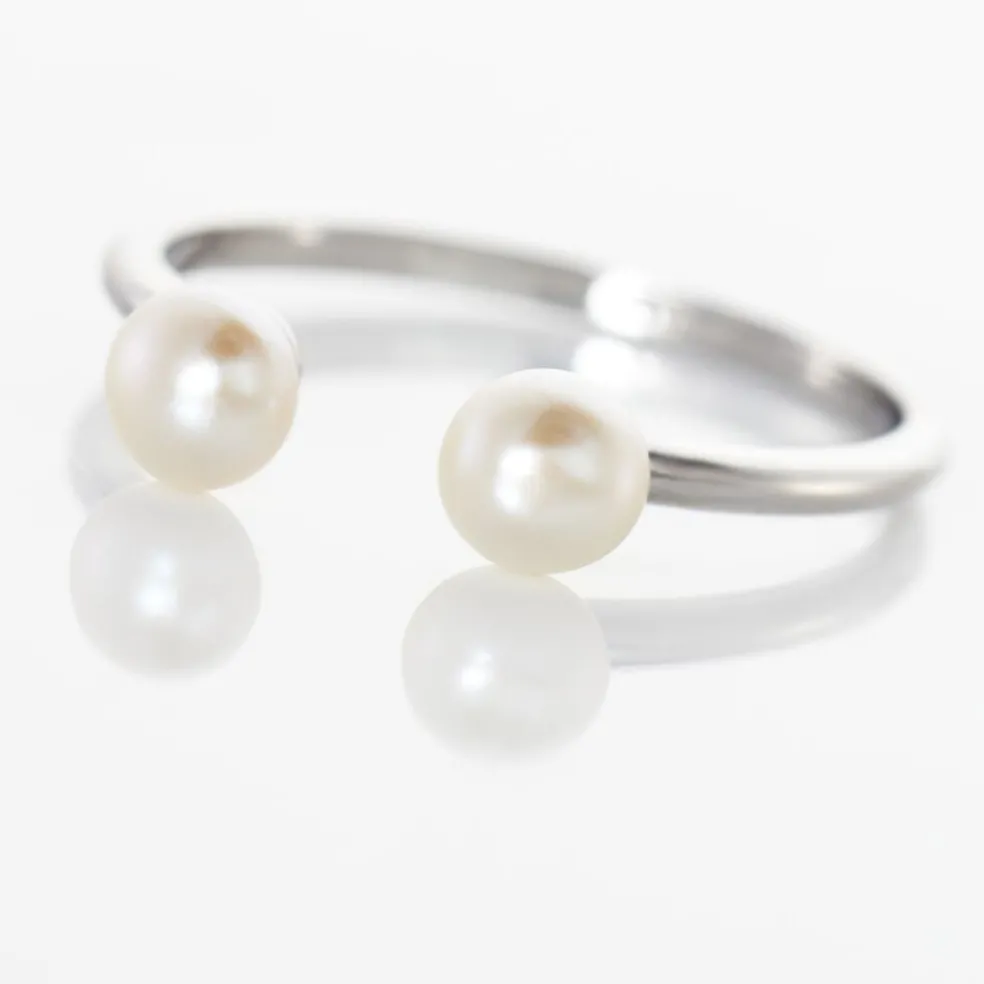 Bague Ull Argent Blanc Perle De Culture