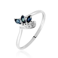 Bague Valy Or Blanc Saphir
