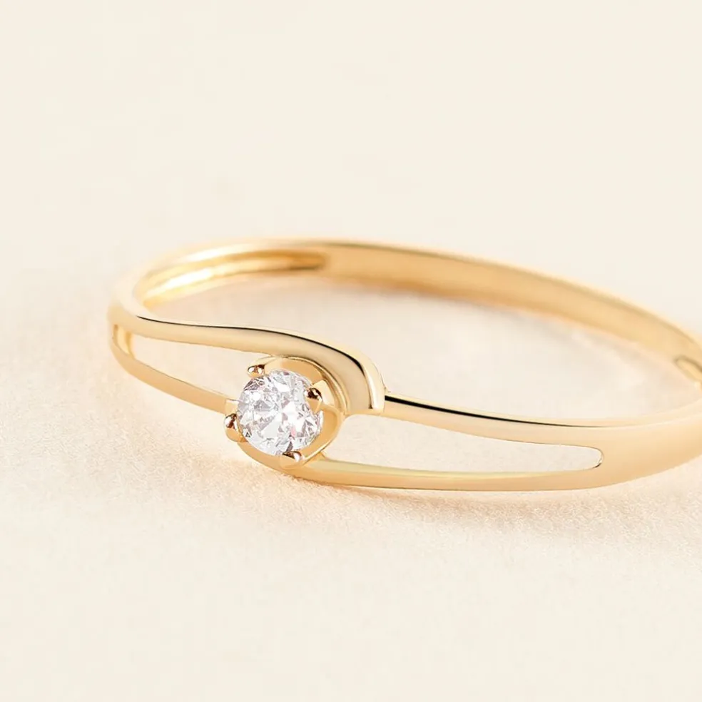 Bague Veroucha Or Jaune Oxyde De Zirconium