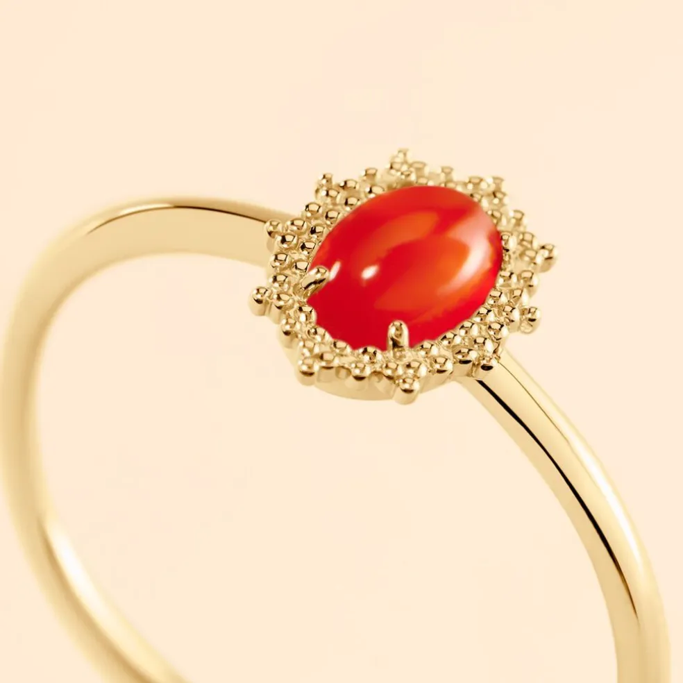 Bague Vintage Love Plaqué Or Jaune Agate
