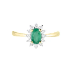 Bague Vladimir Or Jaune  Emeraude Diamants