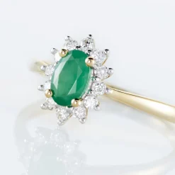 Bague Vladimir Or Jaune  Emeraude Diamants