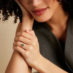 Bague Vladimir Or Jaune  Emeraude Diamants
