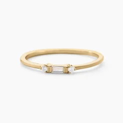 Bague Ylonna Plaque Or Jaune Oxyde De Zirconium