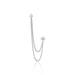 Bijou D'oreille Unitaire Arthusa Argent Blanc Oxyde De Zirconium