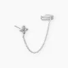 Bijou D'oreille Unitaire Argent Blanc Heh Oxydes De Zirconium
