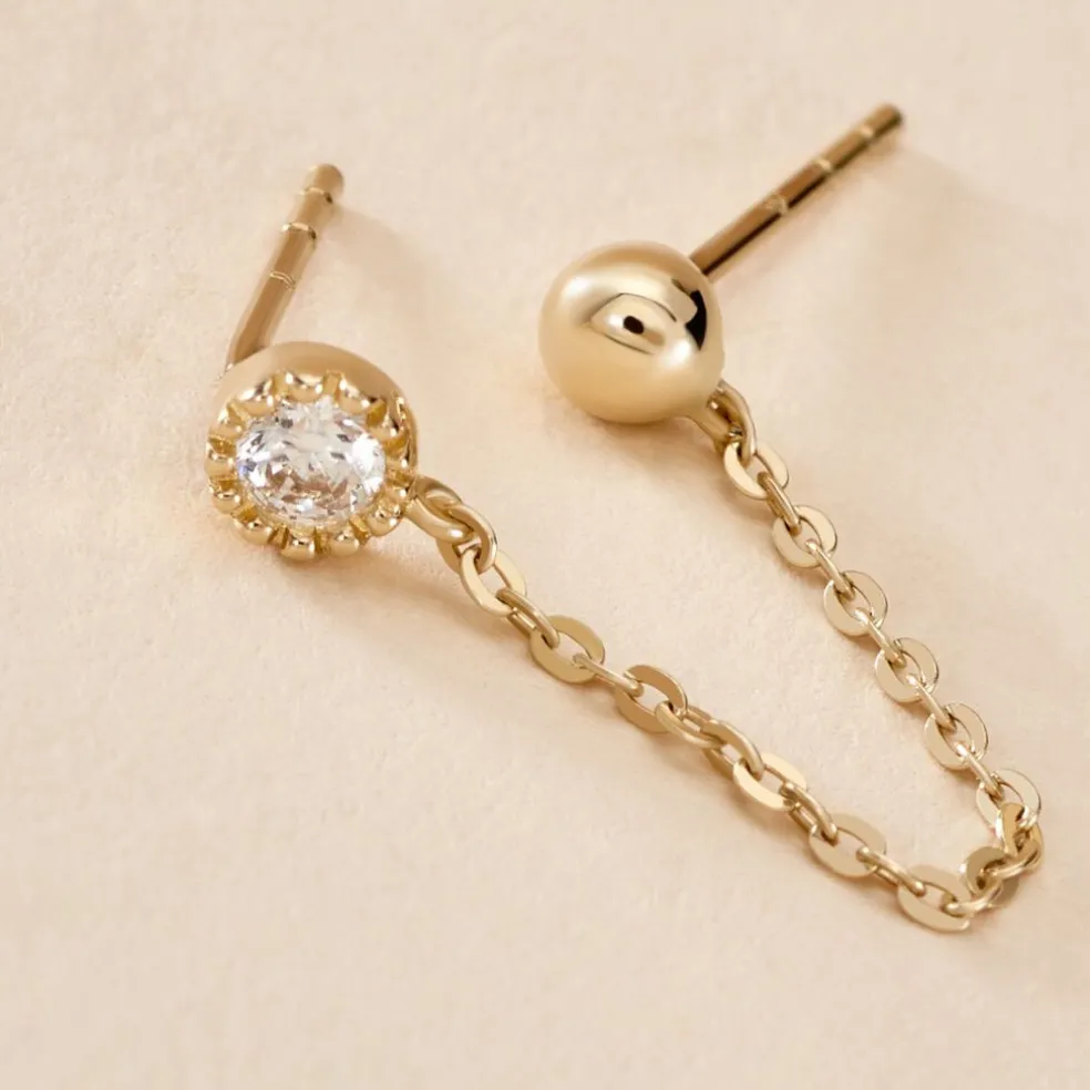 Bijou D'oreille Unitaire Camila Or Jaune Oxyde De Zirconium