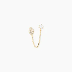 Bijou D'oreille Unitaire Ferdy Or Jaune Oxyde De Zirconium