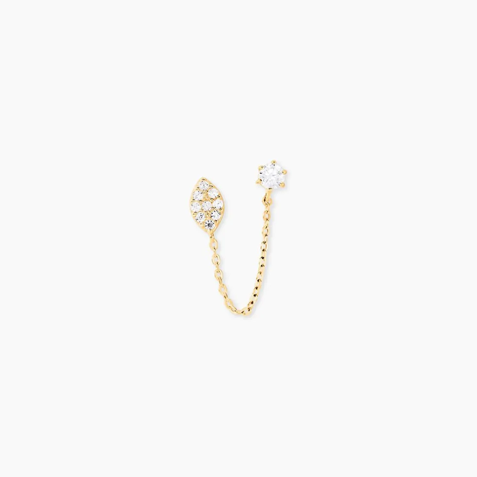 Bijou D'oreille Unitaire Ferdy Or Jaune Oxyde De Zirconium