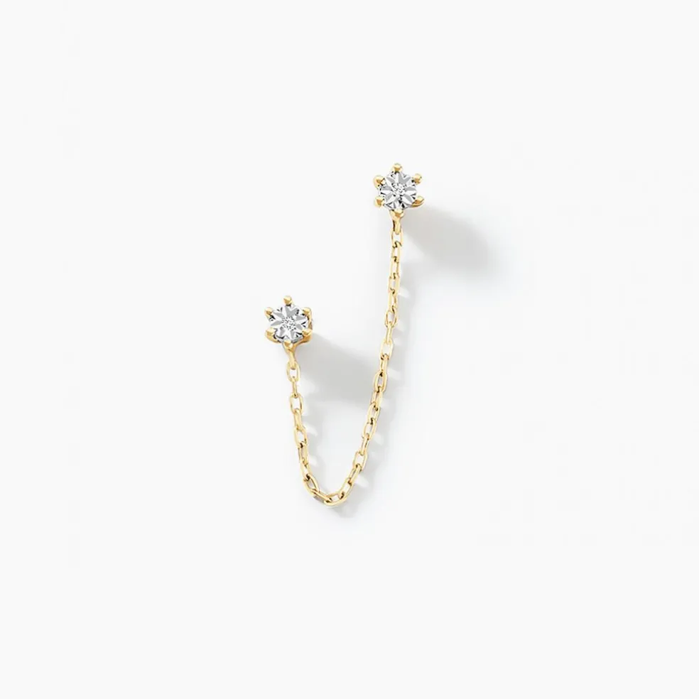 Bijou D'oreille Unitaire Godric Or Jaune Diamant