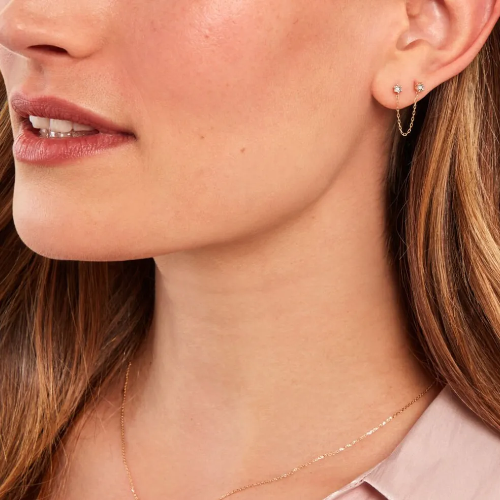 Bijou D'oreille Unitaire Godric Or Jaune Diamant
