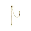 Bijou D'oreilles Angelica Plaque Or Jaune Oxyde Zirconium Labradorite