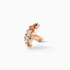 Bijoux D'oreilles Camelia Argent Rose Oxyde De Zirconium