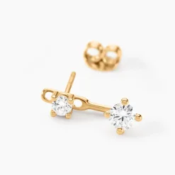 Bijoux D'oreilles Plaqué Or Dedale Oxydes De Zirconium