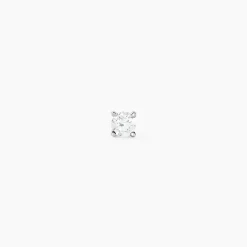 Boucle D'oreille Puce Unitaire Victoria Or Blanc Diamant