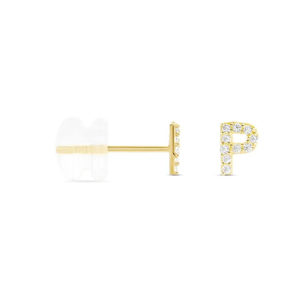 Boucle D'oreille Puce Unitaire Jodoca Or Jaune Oxyde De Zirconium
