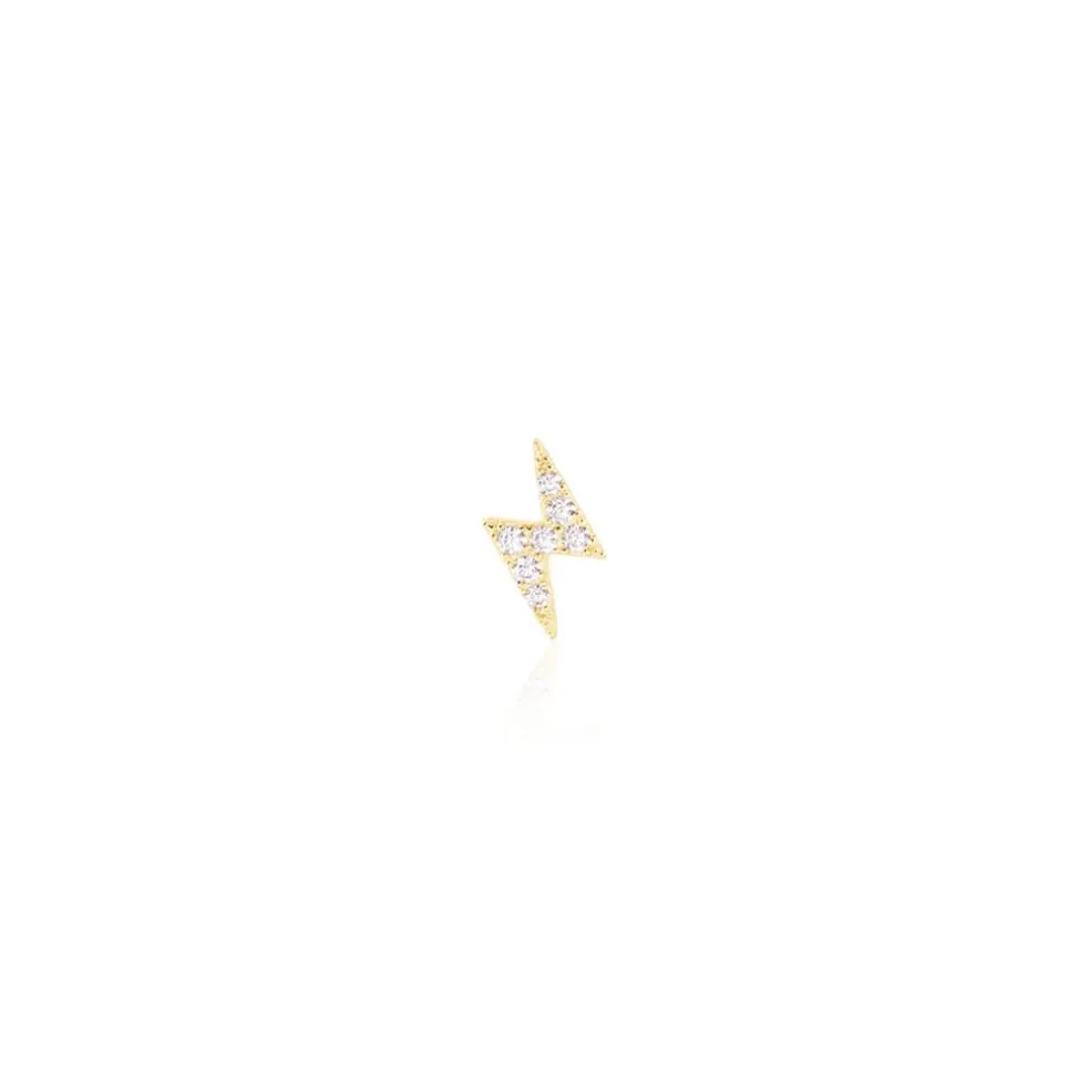 Boucle D'oreille Puce Unitaire Jusa Or Jaune Oxyde De Zirconium