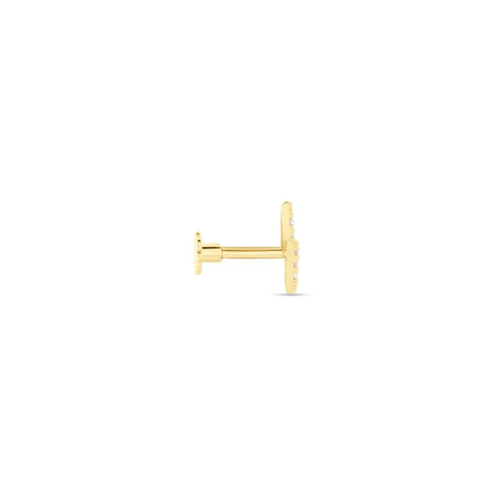 Boucle D'oreille Puce Unitaire Jusa Or Jaune Oxyde De Zirconium