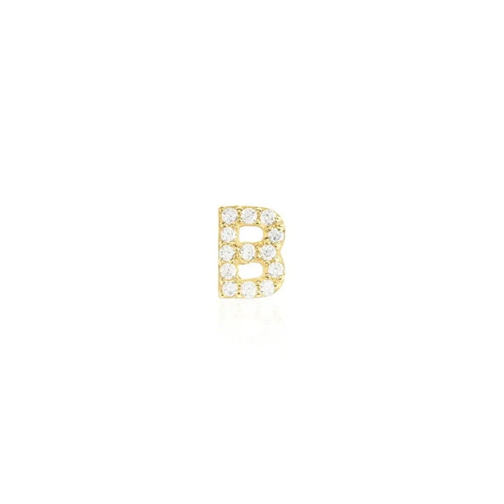 Boucle D'oreille Puce Unitaire Jodoca Or Jaune Oxyde De Zirconium