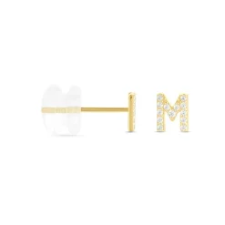 Boucle D'oreille Puce Unitaire Jodoca Or Jaune Oxyde De Zirconium