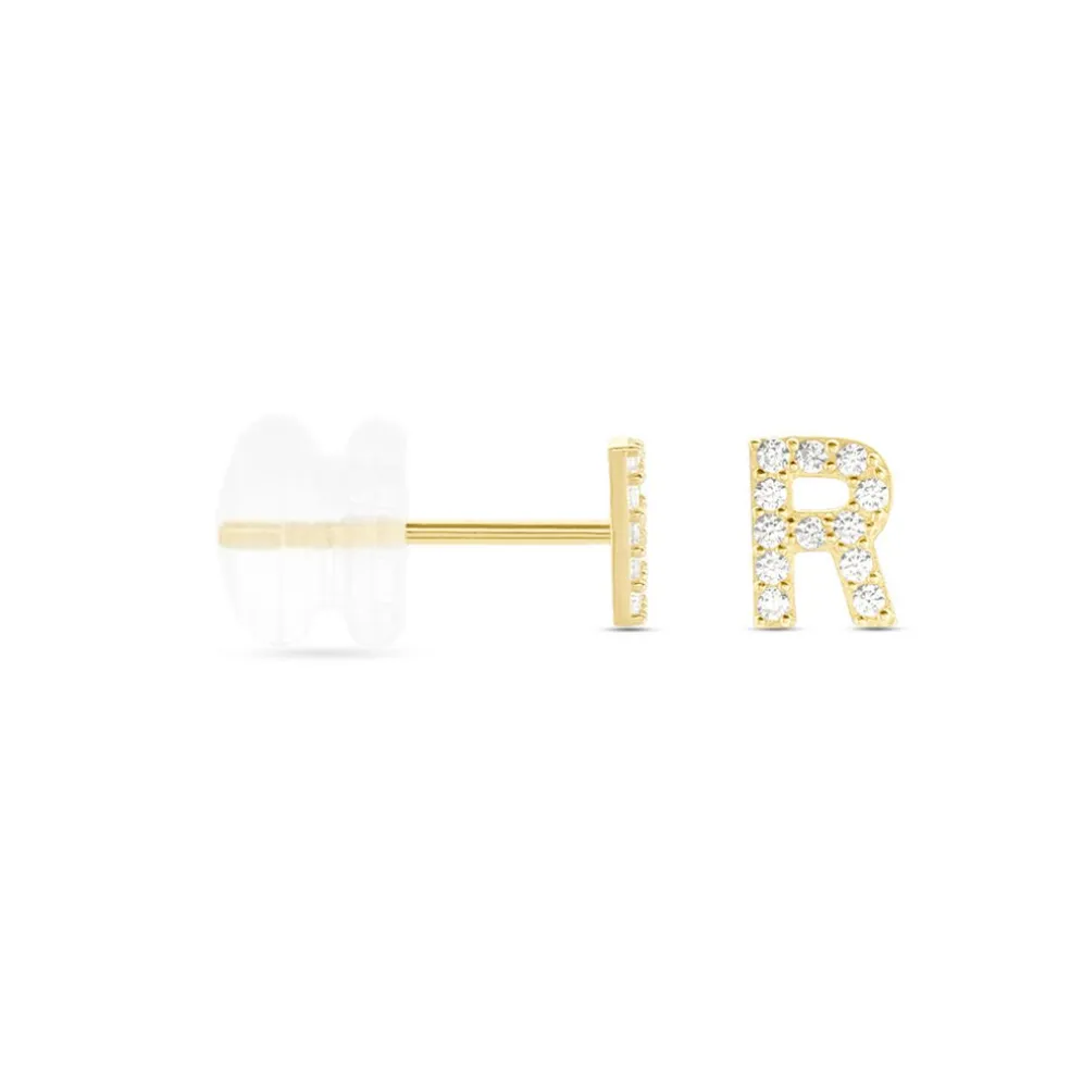 Boucle D'oreille Puce Unitaire Jodoca Or Jaune Oxyde De Zirconium