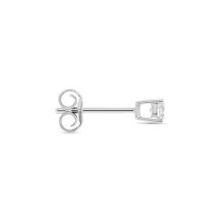 Boucle D'oreille Puce Unitaire Victoria Or Blanc Diamant