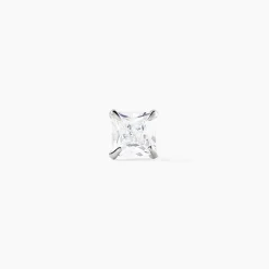 Boucle D'oreille Puce Unitaire Paco Argent Blanc Oxyde De Zirconium