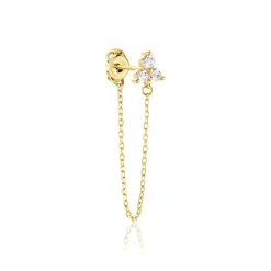 Boucle D'oreille Unitaire Edweena Or Jaune Oxyde De Zirconium