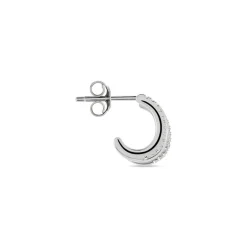 Boucle D'oreille Unitaire Minty Argent Blanc Oxyde De Zirconium