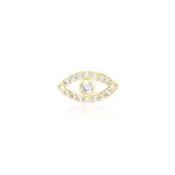 Boucles D'oreille Puce Unitaire Oya Or Jaune Oxyde De Zirconium