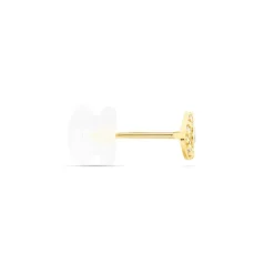 Boucles D'oreille Puce Unitaire Oya Or Jaune Oxyde De Zirconium