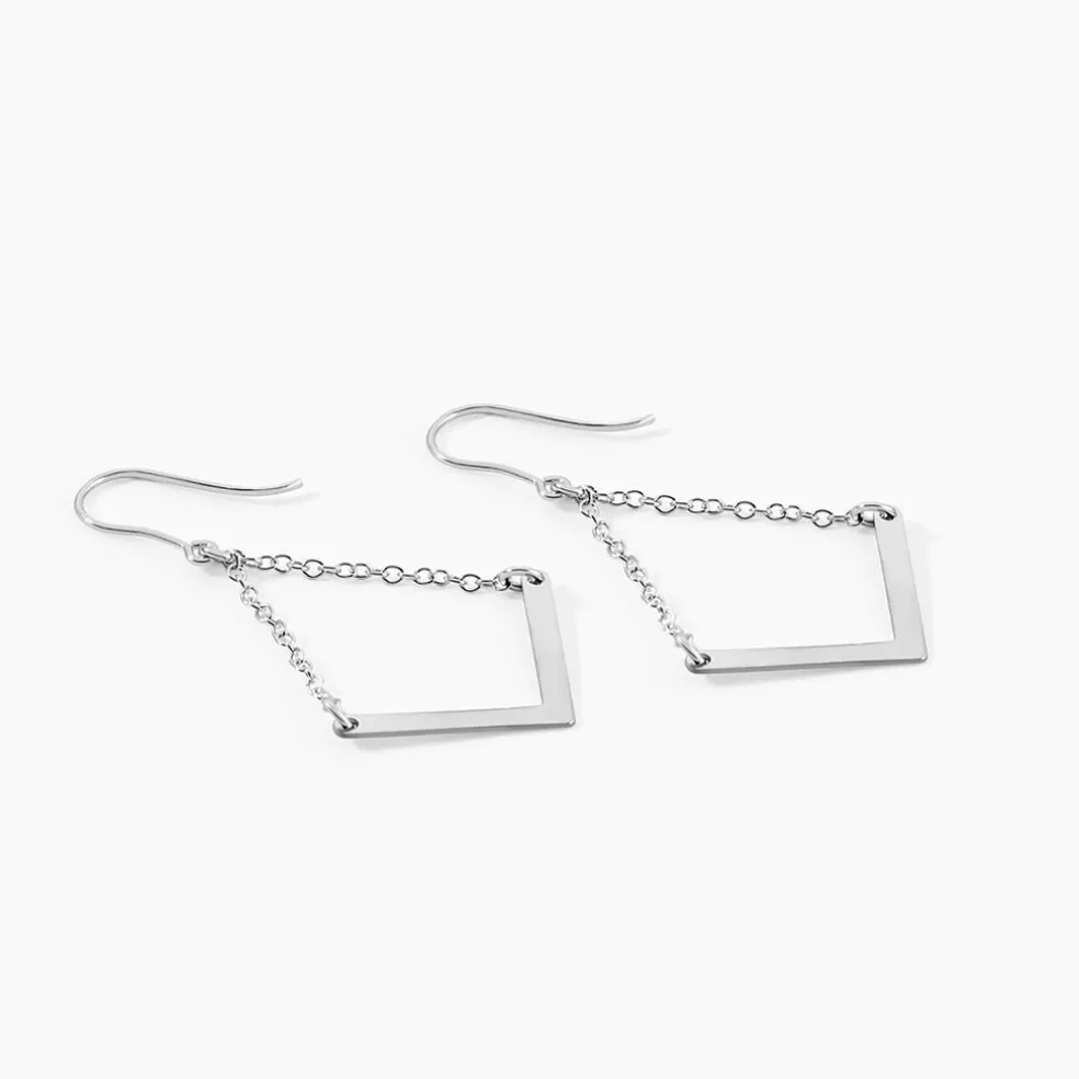 Boucles D'oreilles Argent Blanc Lakia
