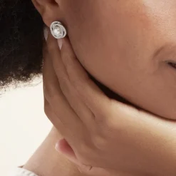 Boucles D'oreilles Pendantes Matilda Argent  Perle Culture Et Oxyde