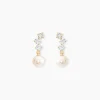 Boucles D'oreilles Pendantes Taiss Or Jaune Perle De Culture