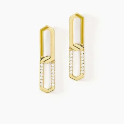 Boucles D'oreilles Pendantes Infini Pop Argent Jaune Oxyde Zirconium