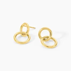 Boucles D'Oreilles Pendantes Fino Acier Jaune