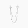 Boucles D'oreilles Pendantes Clova Argent Blanc Oxyde De Zirconium