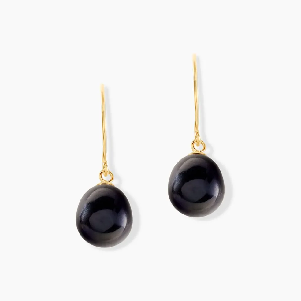 Boucles D'oreilles Pendantes Severiane Or Jaune Perle De Culture