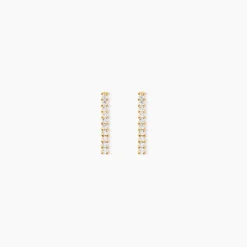 Boucles D'oreilles Pendantes Priscilla Or Jaune Oxyde De Zirconium