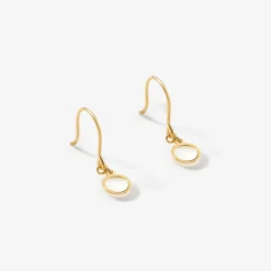 Boucles D'oreilles Pendantes Naïade Or Jaune Nacre