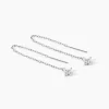 Boucles D'Oreilles Pendantes Loryne Argent Blanc Oxyde De Zirconium
