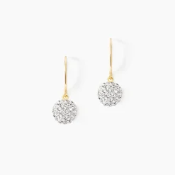 Boucles D'oreilles Pendantes Or Jaune Fidelia Cristal
