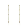 Boucles D'oreilles Pendantes Ziha Plaqué Or Jaune Oxyde De Zirconium